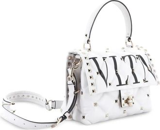 Valentino Garavani VLTN Candystud medium tas met handgreep en print - Wit