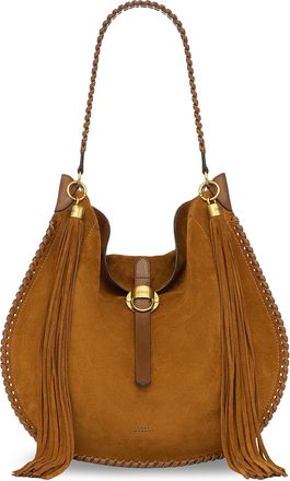 Isabel Marant Oskan Hobo Folk Suede Shoulder Bag-Donna