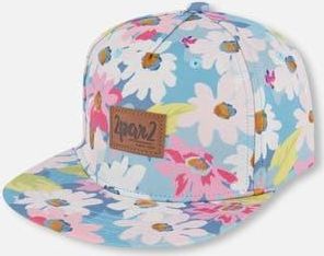 Deux par Deux Baby Girls Printed Cap White, Pink, And Green Flowers at Nordstrom, Size 12-24 M