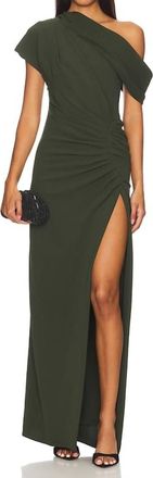 SIMKHAI One Shoulder Rouched Gown In Everest