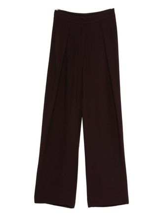 Raquel Diniz Burgundy Wide-Leg Trousers