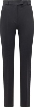 Max Mara Jersey Casa Broek - Dames - Slim Fit Broeken - Blauw - XS - Leer - Broeken