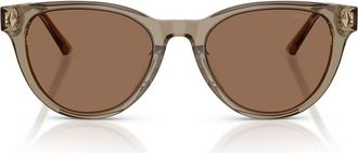 Jimmy Choo London Trace 53mm Phantos Sunglasses in Transparent Brown /Dark Brown at Nordstrom