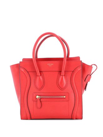 Celine Luggage Bag Grainy Leather Micro tote bag - Rosso
