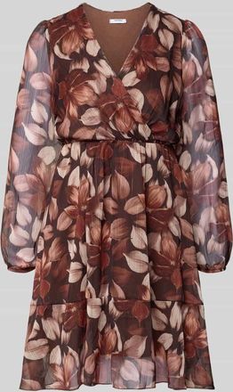 Zabaione Minikleid mit V-Ausschnitt Modell Ni44mi in Hellbraun, Gr&ouml;&szlig;e XXL