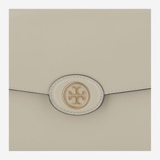 Tory Burch Womens Glossy Leather Shoulder Bag White