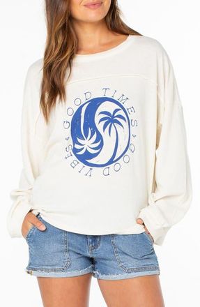 Roxy Changing Tides Oversize Graphic T-Shirt in Cloud Dancer at Nordstrom, Size Large