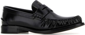 Prada Womens Calfleather Moccasin Black