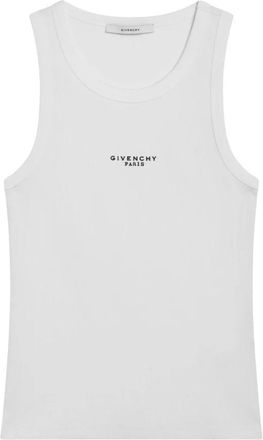 Givenchy Slim Fit Tank Top - Dames - Tops zonder mouwen - Wit - L - Katoen - Tops