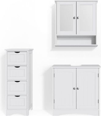 Vicco Conjunto de muebles de baño Bianco, Blanco, 3 piezas