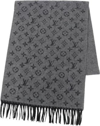 Louis Vuitton Pre-owned Shawl - Heren - Vintage Accessoires - Grijs - ONE Size - Wol - Vintage