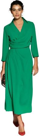 Moskada Crepe Midi Jurk - Dames - Casual kleedjes - Groen - 3XL - Kleedjes