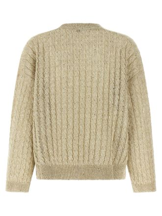 Brunello Cucinelli Cable-Knit Sequin Sweater - Beige
