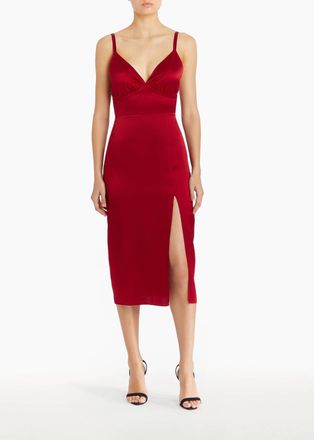 Amanda Uprichard Leilani Dress In Scarlet