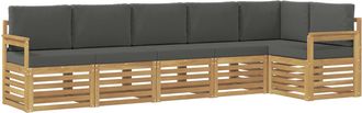 vidaXL Conjunto De Sof&aacute;s De Exterior 6 Uds. Blanco Y Antracita Vidaxl