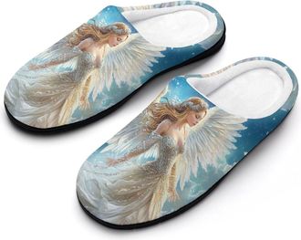 Generic Angel Wings Womens Slippers Warm House Slippers Indoor House Shoes with Anti-Skid Rubber Sole