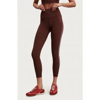 Varley FreeSoft Piped High Waist 7/8 Leggings in Brown Stone at Nordstrom, Size X-Large