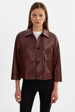 LaMarque Elara | Faux Leather Jacket in Wax Brown at Nordstrom, Size Xx-Small