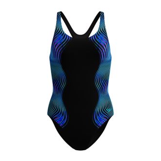 Speedo Badeanzug SPEEDO ENG PRINT MEDALIST, Damen, Gr. 36, N-Gr, blk, Obermaterial: 100% Polyester, Badeanz&uuml;ge Badeanzug