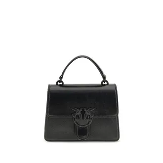 Pinko Black Goatskin Womens Handbag