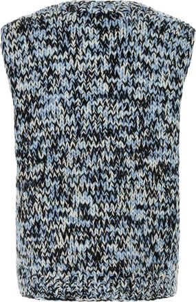 Ganni Womens Wool Vest Multicolor Sweater