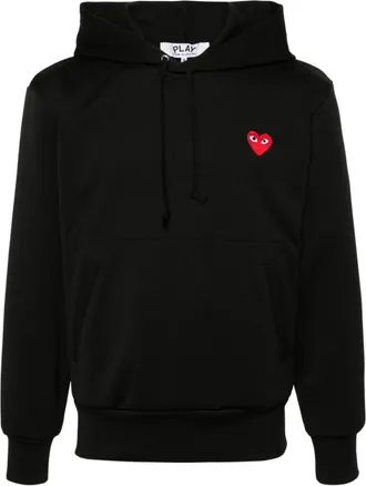 Comme Des Gar&ccedil;ons Black Logo Hood Sweatshirt