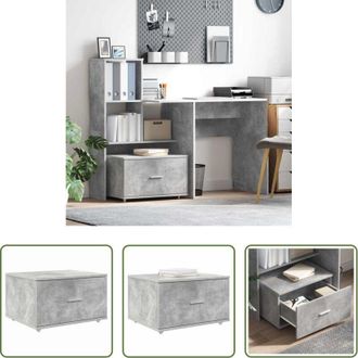 vidaXL Armadio moderno - Mobile con Cassetti con ruota Grigio cemento 55 x 45 x 31 cm