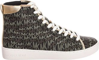 Michael Kors High-top Sneakers met Merkprint - Dames - Sneakers - Bruin - 36 EU - Katoen - Schoenen