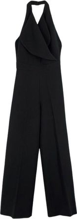 Emilia Wickstead Black Halter-neck Wide Leg Jumpsuit Size S