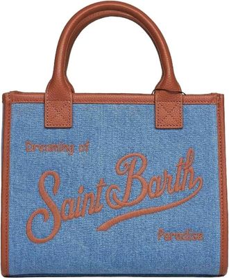 MC2 Saint Barth Tassen, Dames, Blauw, ONE Size, Denim, Vanity Midi Bag