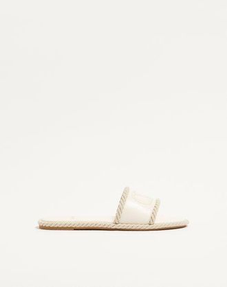 Valentino Garavani Sandalo Slide VLogo Torchon In Nappa Donna AVORIO 36