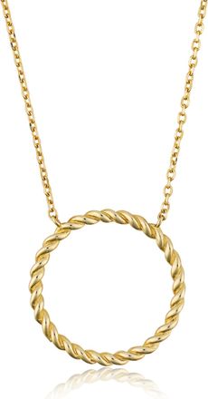 MAX + STONE 10k Yellow Gold Circle Roped Necklace Adjustable 16 to 18 Inch