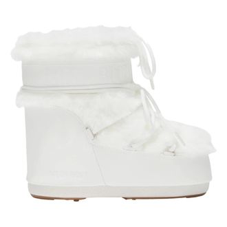 Moon Boot Schoenen, Dames, Wit, 39 EU, Leer, Icon Low Faux-Fur Boot