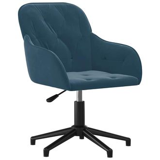 vidaXL Silla De Oficina Giratoria Terciopelo Azul Vidaxl