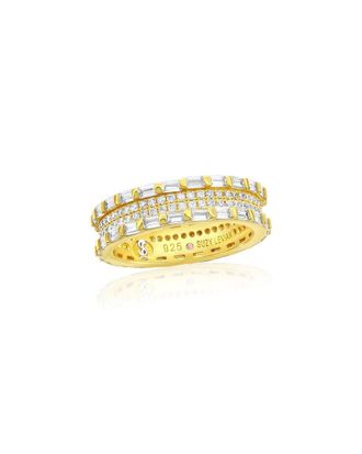 Suzy Levian Suzy Levian Silver Cz Baguette Framed Eternity Ring