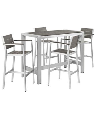 ModWay Shore 5Pc Outdoor Patio Aluminum Dining Set