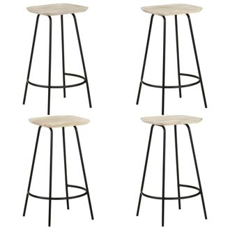 vidaXL Vidaxl - Taburetes De Cocina 4 Unidades Madera Maciza De Mango