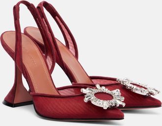 Amina Muaddi Begum 95 mesh slingback pumps
