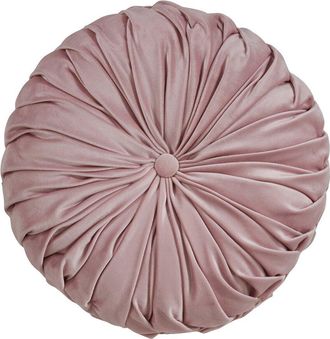 Saro Lifestyle Round Velvet Pintucked Pillow
