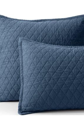 Lands End Solid Diamond Double Voile Pillow Sham in Bering Sea Blue at Nordstrom, Size Euro