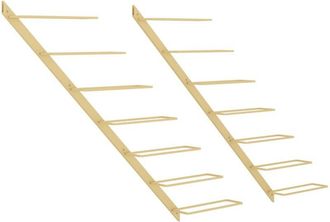 vidaXL Vidaxl - Botellero de pared para 7 botellas 2 unidades metal dorado