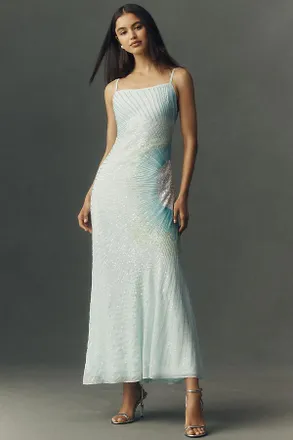 BHLDN Sheer Beaded Slip Dress