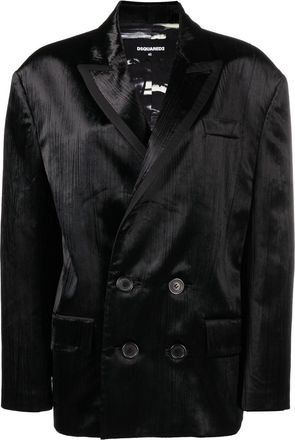 Dsquared2 Stripe 80s double-breasted blazer - women - Polyester/Viscose/Silk/Polyester - 38 - Black