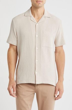 Joe's Cotton Gauze Camp Shirt in Dove Grey at Nordstrom Rack, Size Xx-Large