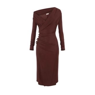 Elisabetta Franchi Dames, Jurken, Bruin, Maat: XS Jersey
