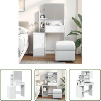 vidaXL vidaXL Tavolo da trucco - Toeletta con Armadietto Bianco 80x35x132 cm