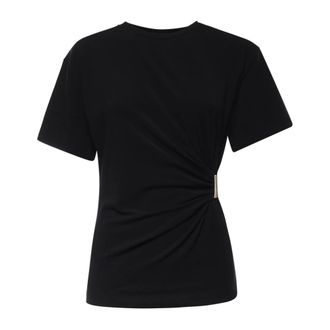 Pinko T-Shirts, female, Black, Size: XS Short-sleeved Crew-neck T-shirt
