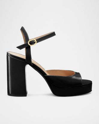 Stuart Weitzman Dayna II Leather Platform Sandals