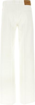 Ferragamo Womens White Cotton Straight-Leg Jeans Clothing