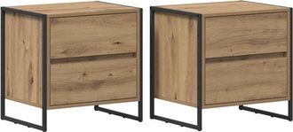 vidaXL Bedside Table with Drawer 2 pcs Artisian Oak 50 x 39.5 x 50 cm vidaXL